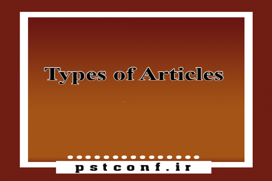 Types of Articles Accepted by the Conference Types of Articles Accepted by the Conference